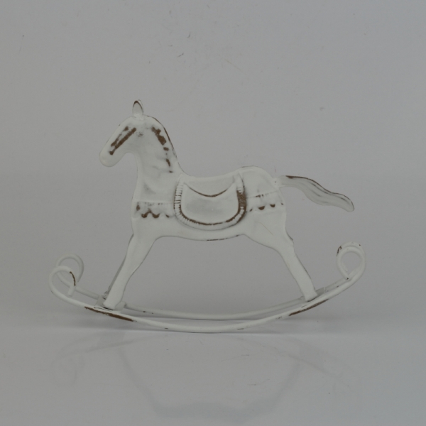 Kovový kôň biely 16x12,5cm