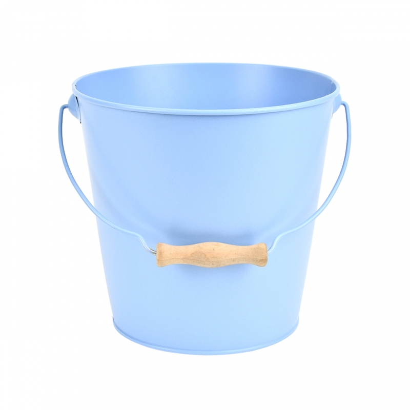 Kovový kýbel v. 20,5 cm, svetlo modrá