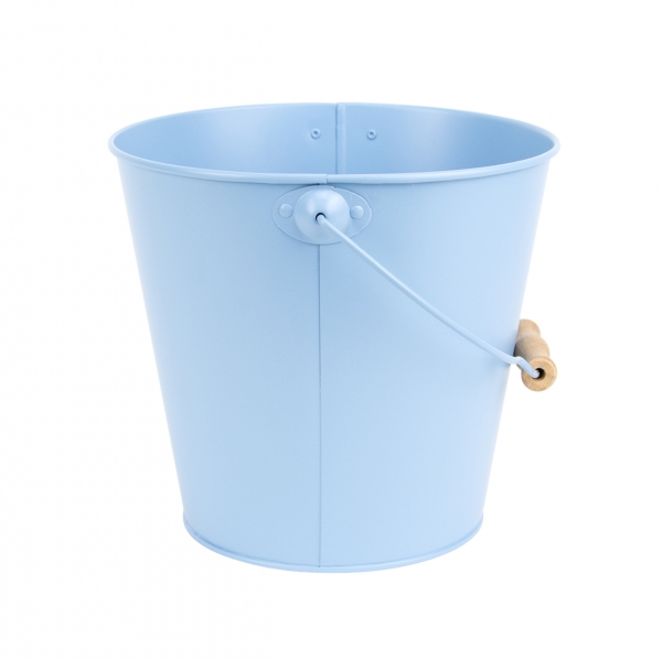 Kovový kýbel v. 20,5 cm, svetlo modrá