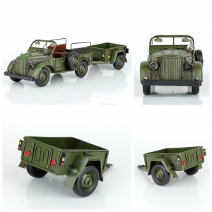 Kovový model auta s prívesom 36cm