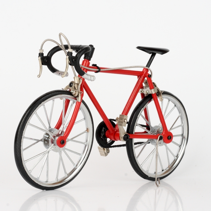 Kovový model červeného bicykla 22x14cm