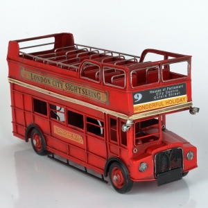 Kovový model dvojposchodový autobus 32cm