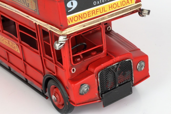 Kovový model dvojposchodový autobus 32cm