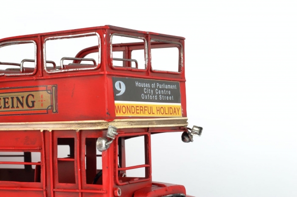 Kovový model dvojposchodový autobus 32cm