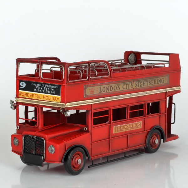 Kovový model dvojposchodový autobus 32cm