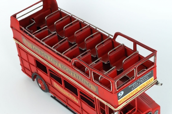 Kovový model dvojposchodový autobus 32cm