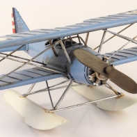 Kovový model lietadla modrý 30 cm