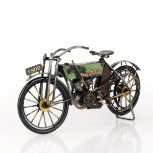 Kovový model motobicykel zelené 30cm