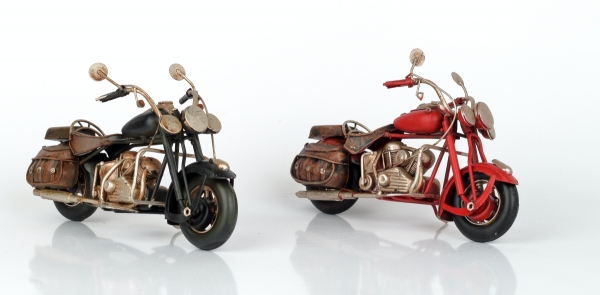 Kovový model motorky červený