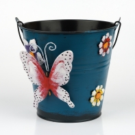 Kovový obal vedro motýľ 17x16cm