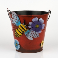 Kovový obal vedro včela 17x16cm