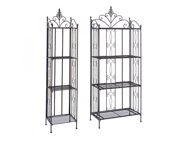 Kovový regál na kvety 4 police 162x35x30cm