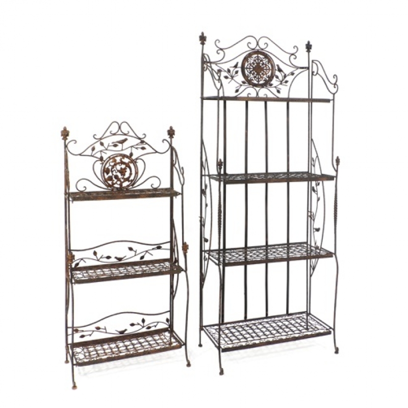 Kovový regál s ornamentom 175x66x32cm