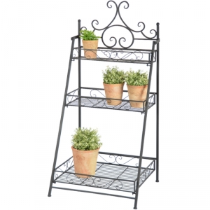 Kovový regál s ozdobnými policami 55,2x45,5x114,2cm