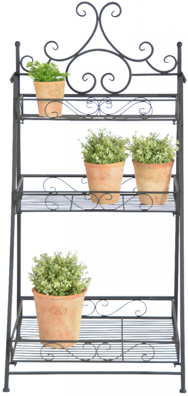 Kovový regál s ozdobnými policami 55,2x45,5x114,2cm