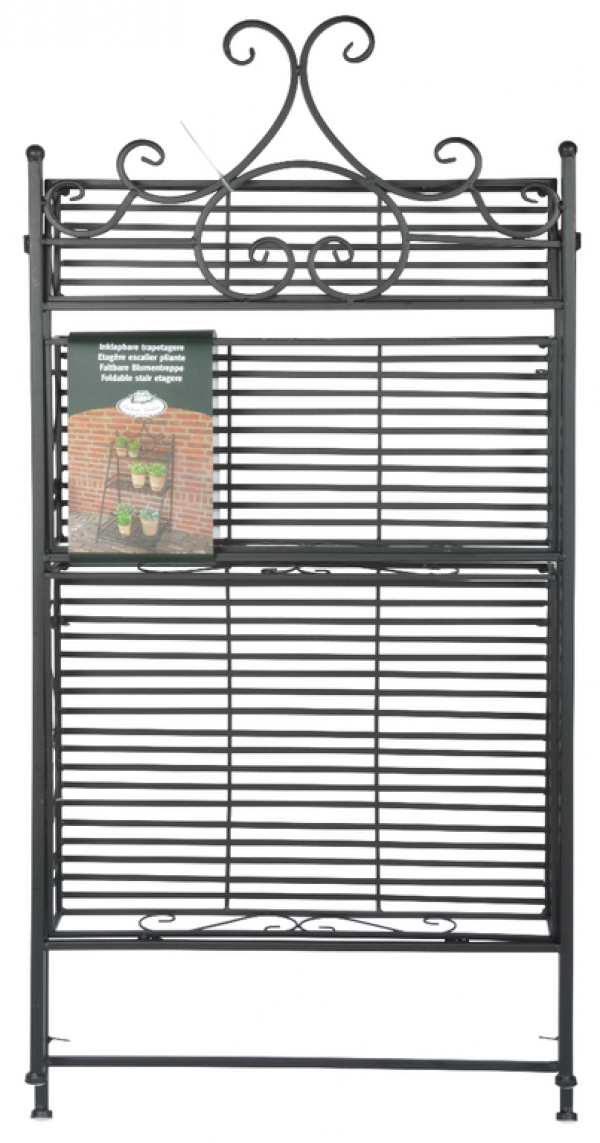 Kovový regál s ozdobnými policami 55,2x45,5x114,2cm