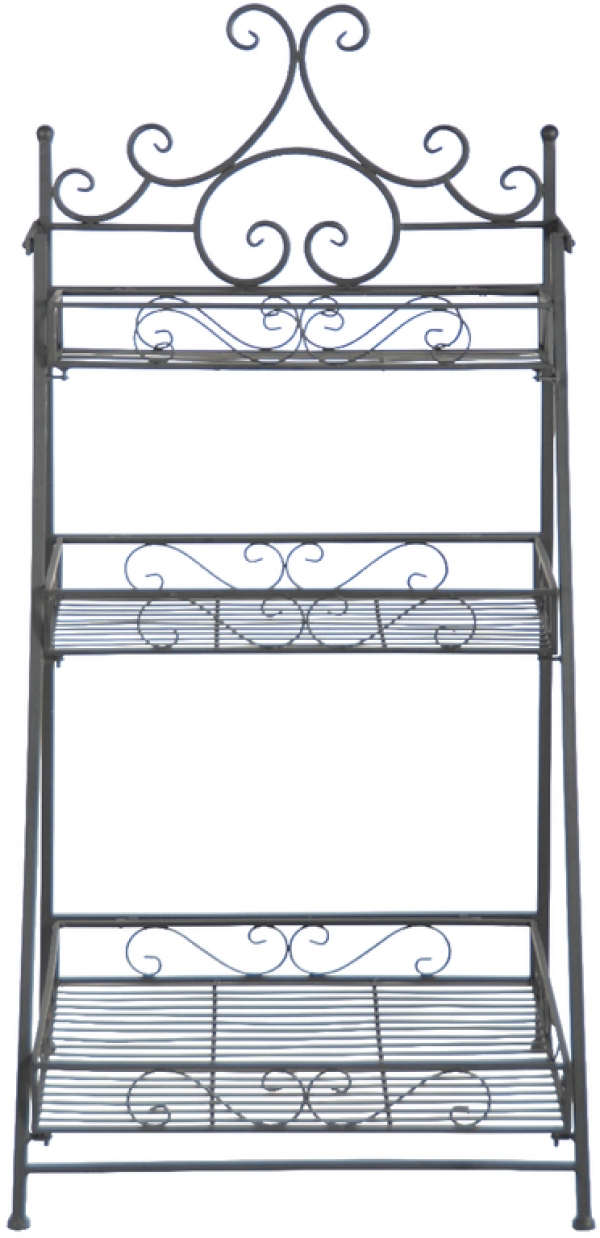Kovový regál s ozdobnými policami 55,2x45,5x114,2cm