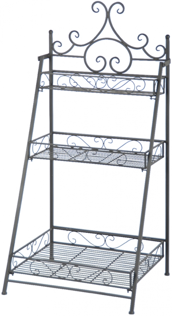 Kovový regál s ozdobnými policami 55,2x45,5x114,2cm