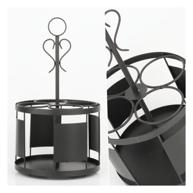 Kovový stojan na 4 fľaše vína 40cm