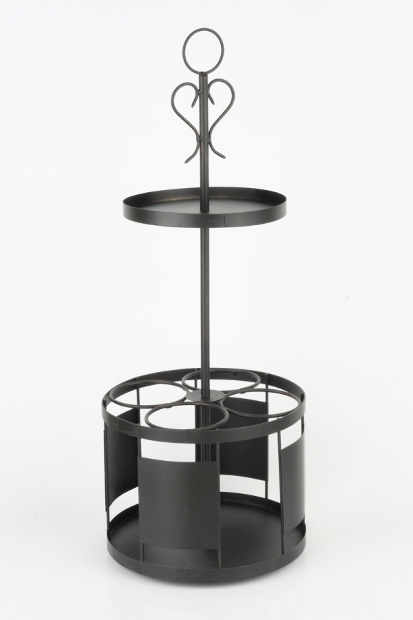 Kovový stojan na 4 fľaše vína 60cm