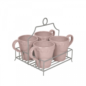 Kovový stojánek na hrnečky 18x18x18cm