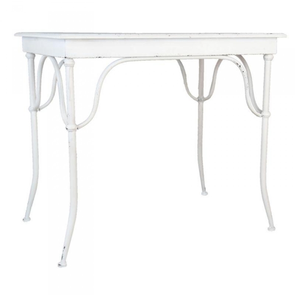 Kovový stolík biely 93x63x81cm