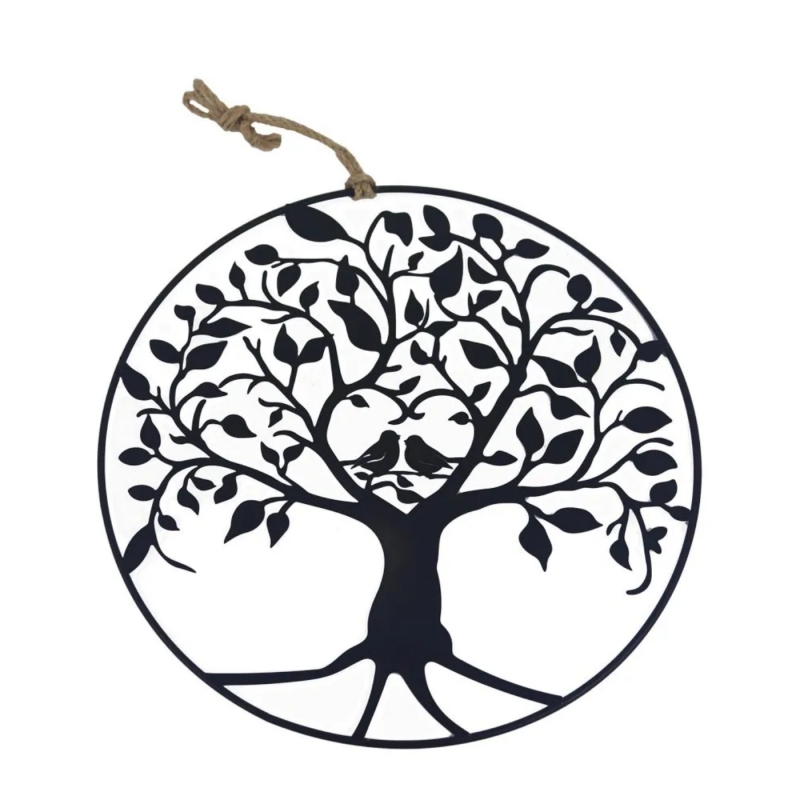 Kovový strom života čierny 30cm