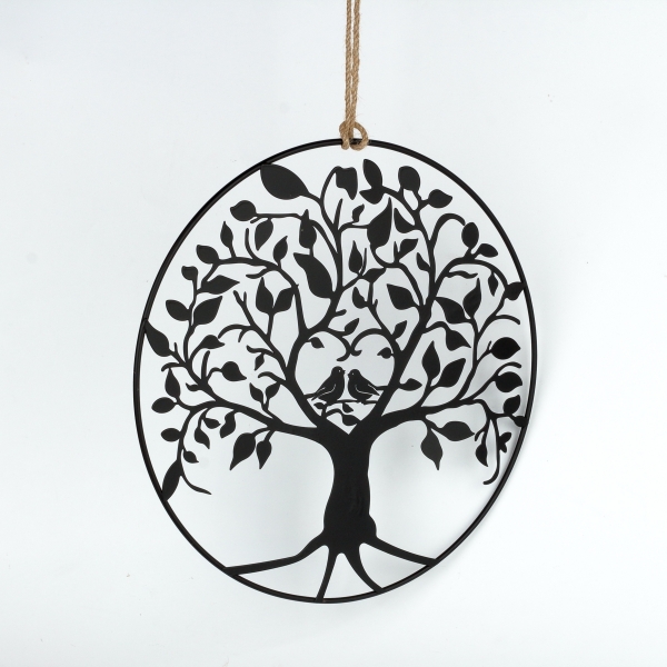 Kovový strom života čierny 30cm