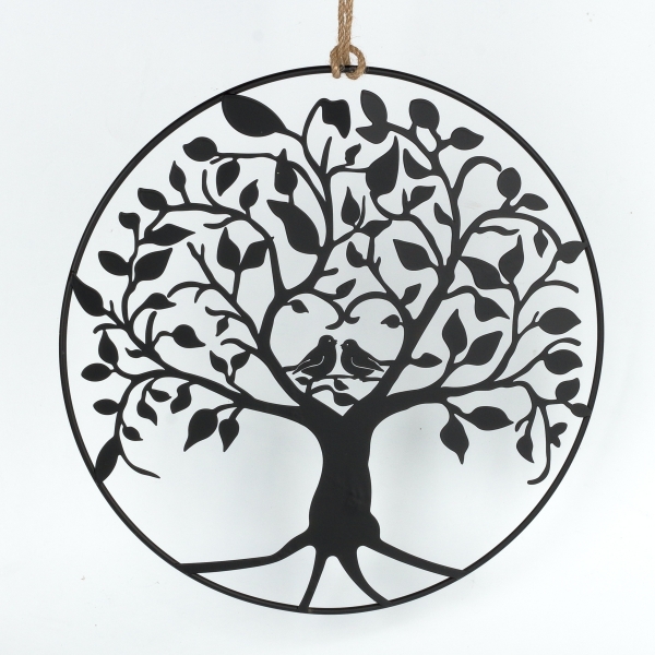 Kovový strom života čierny 30cm
