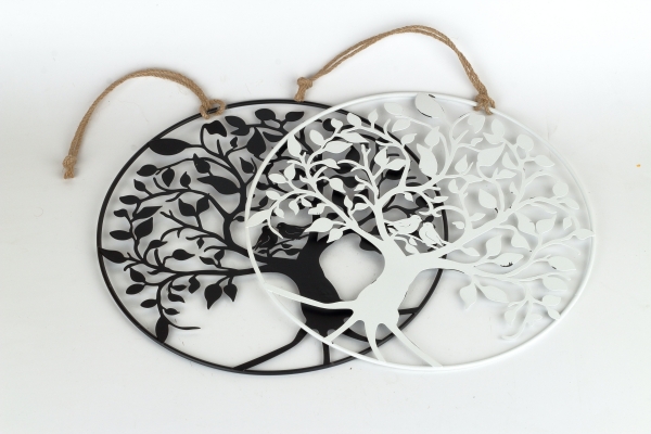 Kovový strom života čierny 30cm