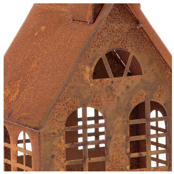 Kovový svietnik 40 cm so sklom na sviečku