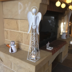 Kovový svietnik - anjel 13×51×13cm