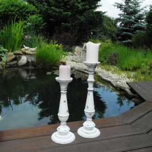 Kovový svietnik biely 50cm