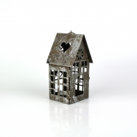 Kovový svietnik domček 9×18×9cm