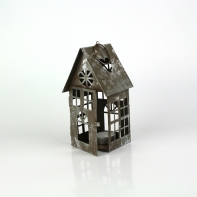 Kovový svietnik domček 9×18×9cm