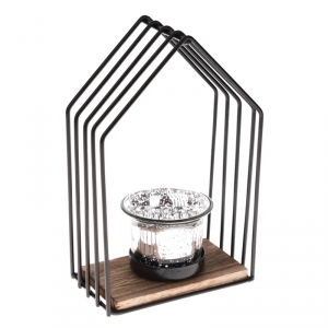 Kovový svietnik domček menší