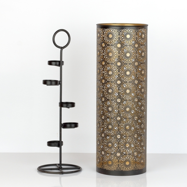 Kovový svietnik na čajové sviečky 50cm