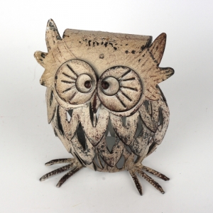 Svietnik sova svetlý 21x16x26cm