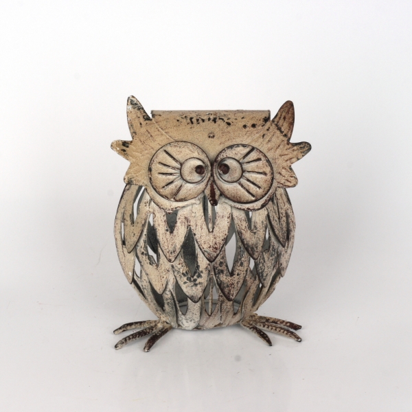 Svietnik sova svetlý 21x16x26cm