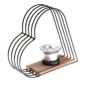 Kovový svietnik srdce 21x18x10cm