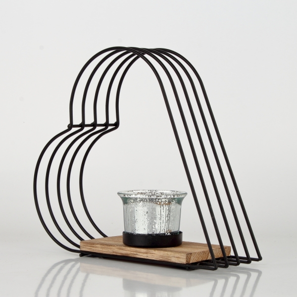 Kovový svietnik srdce 21x18x10cm