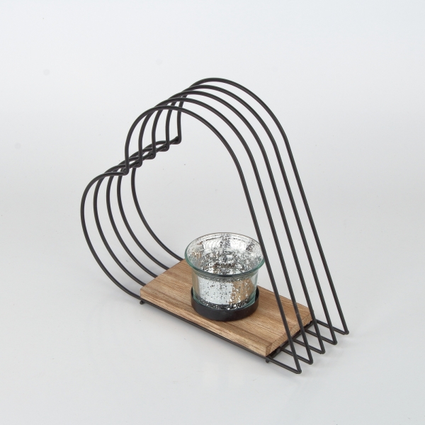 Kovový svietnik srdce 21x18x10cm