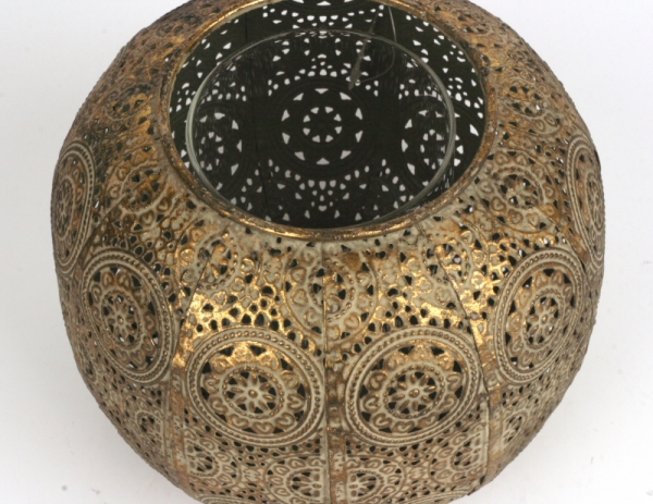 Kovový svietnik zlatá guľa 17cm