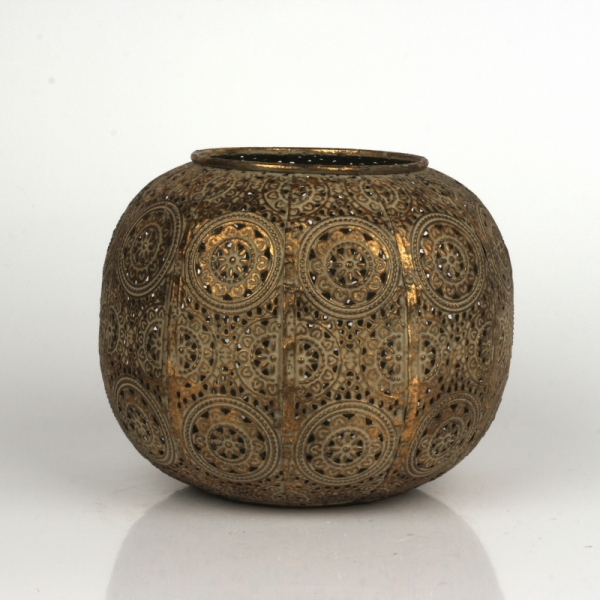 Kovový svietnik zlatá guľa 17cm