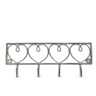 Kovový vešiačik so srdiečkami 23cm