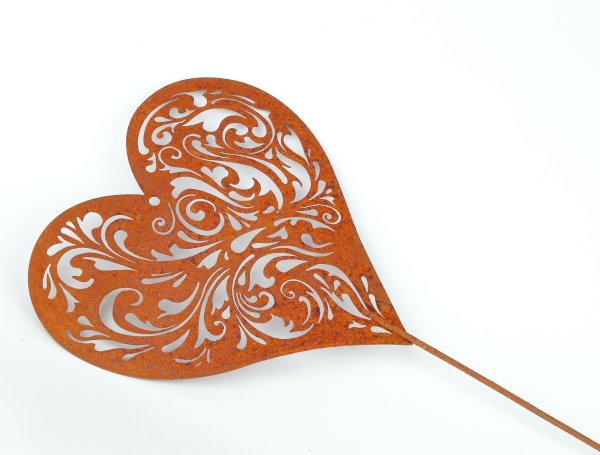 Kovový zápich do záhrady srdca 72 cm