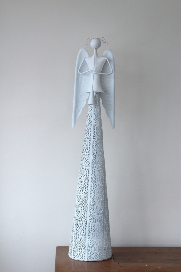 Kovo anjel dekorácie s flautou