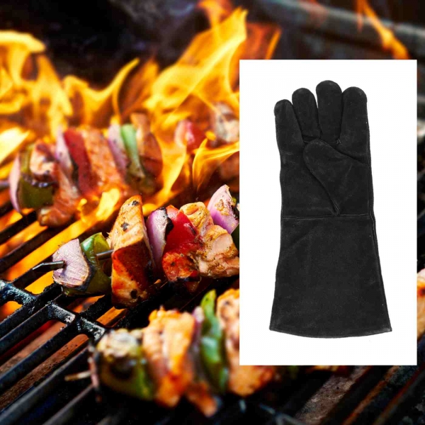 Kožené rukavice na grilovanie