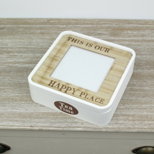 Krabička na čaj s fotorámikom 20,5x20,5 cm