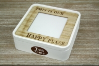 Krabička na čaj s fotorámikom 20,5x20,5 cm